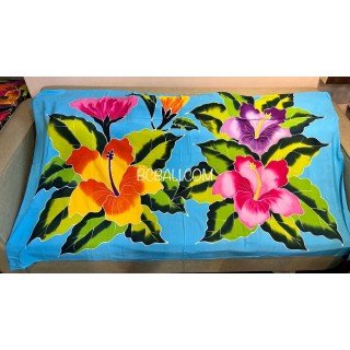 Best Quality Rayon Sarong Hand Painted Flower Design Handmade In Bali